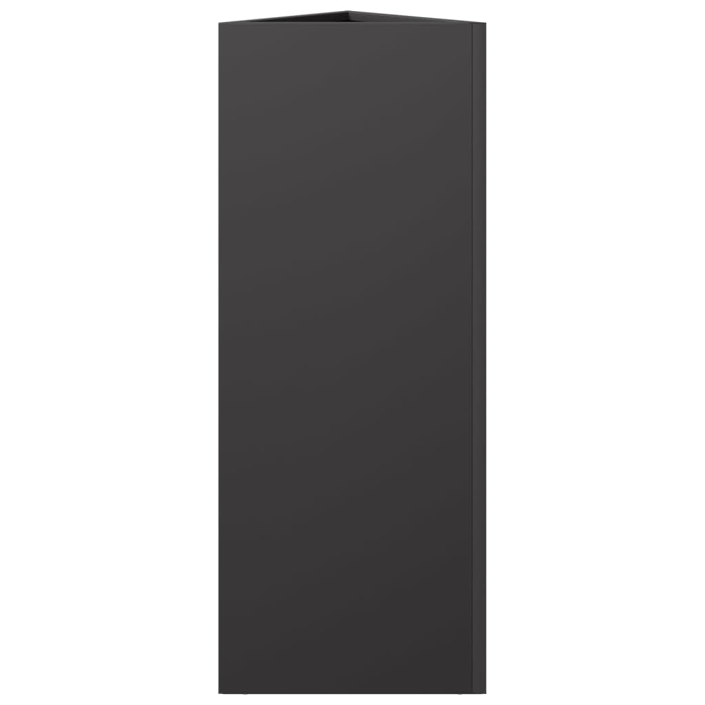 Garden Planters 2 pcs Black Triangular 30x26x75 cm Steel