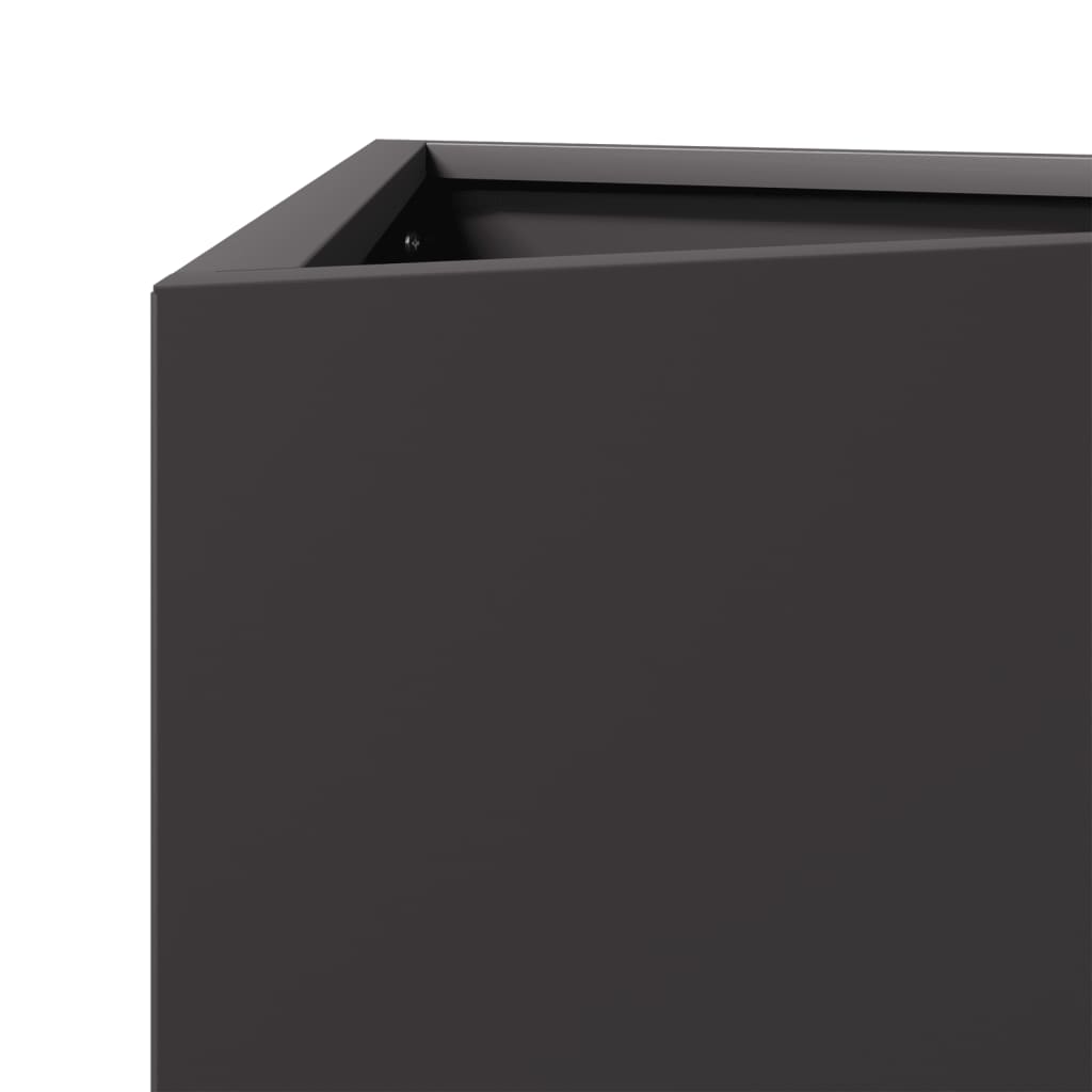 Garden Planters 2 pcs Black Triangular 30x26x75 cm Steel