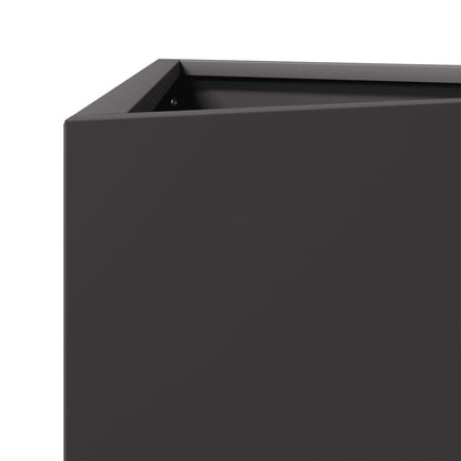 Garden Planters 2 pcs Black Triangular 30x26x75 cm Steel