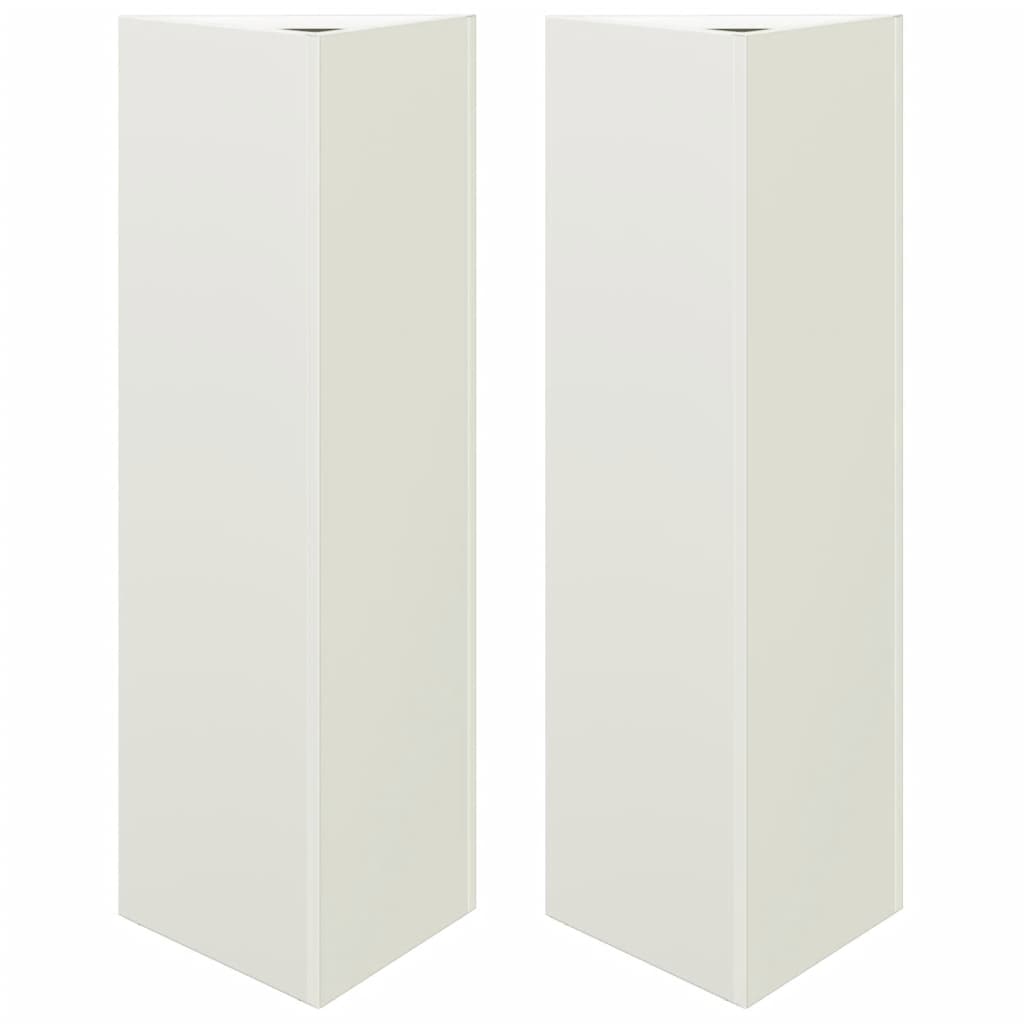 Garden Planters 2 pcs White Triangular 30x26x75 cm Steel