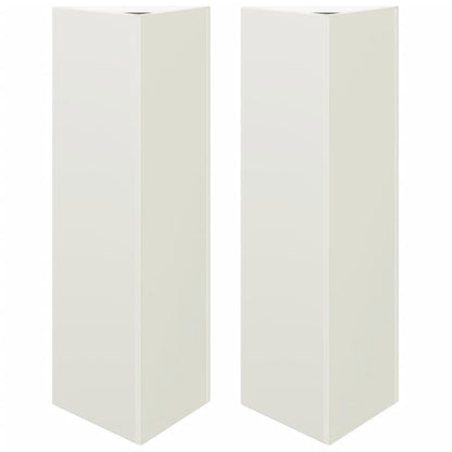 Garden Planters 2 pcs White Triangular 30x26x75 cm Steel