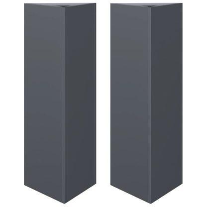Garden Planters 2 pcs Anthracite Triangular 30x26x75 cm Steel