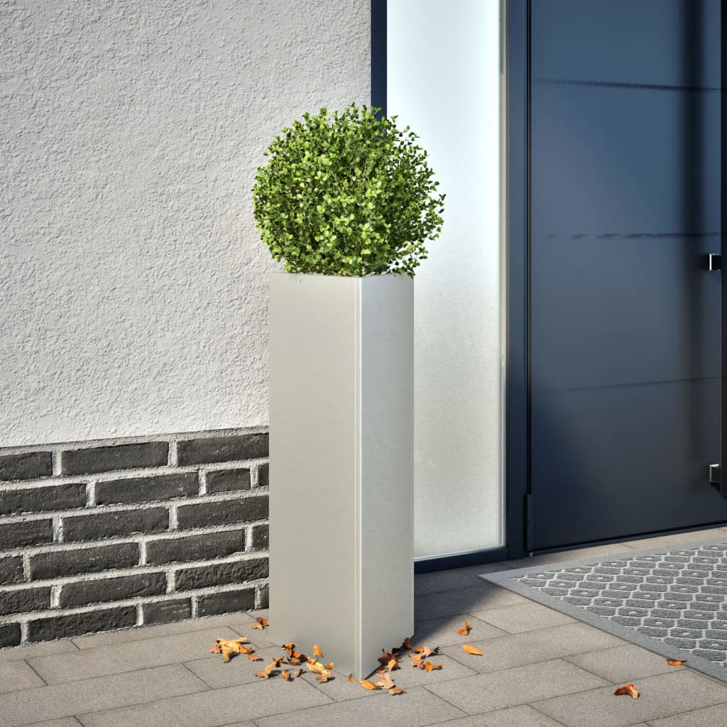 Garden Planter Triangular 30x26x75 cm Stainless Steel