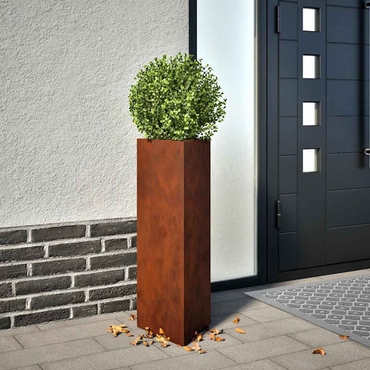 Garden Planters 2 pcs Triangular 30x26x75 cm Weathering Steel