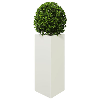 Garden Planter White Triangular 40x34.5x75 cm Steel