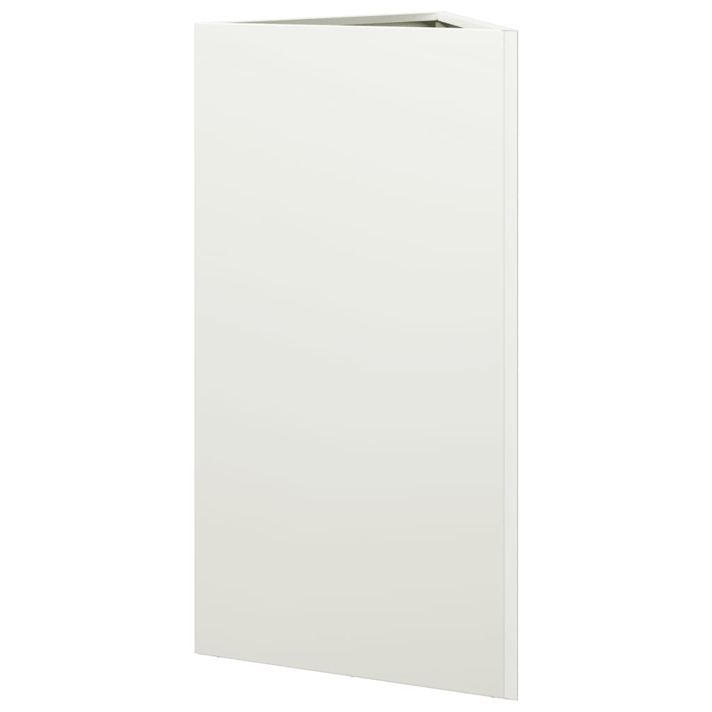 Garden Planter White Triangular 40x34.5x75 cm Steel