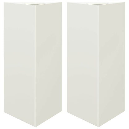 Garden Planters 2 pcs White Triangular 40x34.5x75 cm Steel