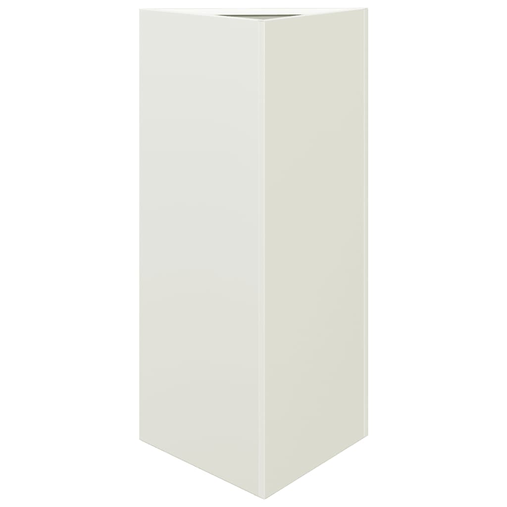 Garden Planters 2 pcs White Triangular 40x34.5x75 cm Steel