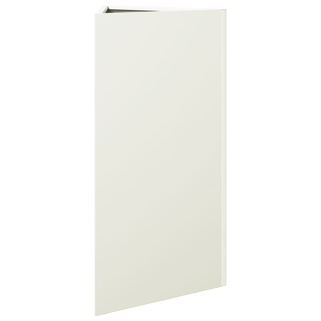 Garden Planters 2 pcs White Triangular 40x34.5x75 cm Steel