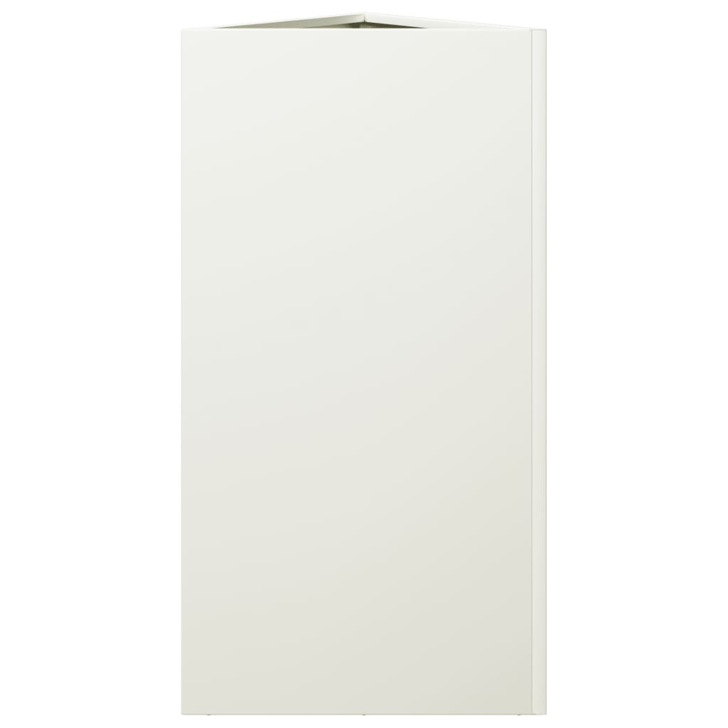 Garden Planters 2 pcs White Triangular 40x34.5x75 cm Steel