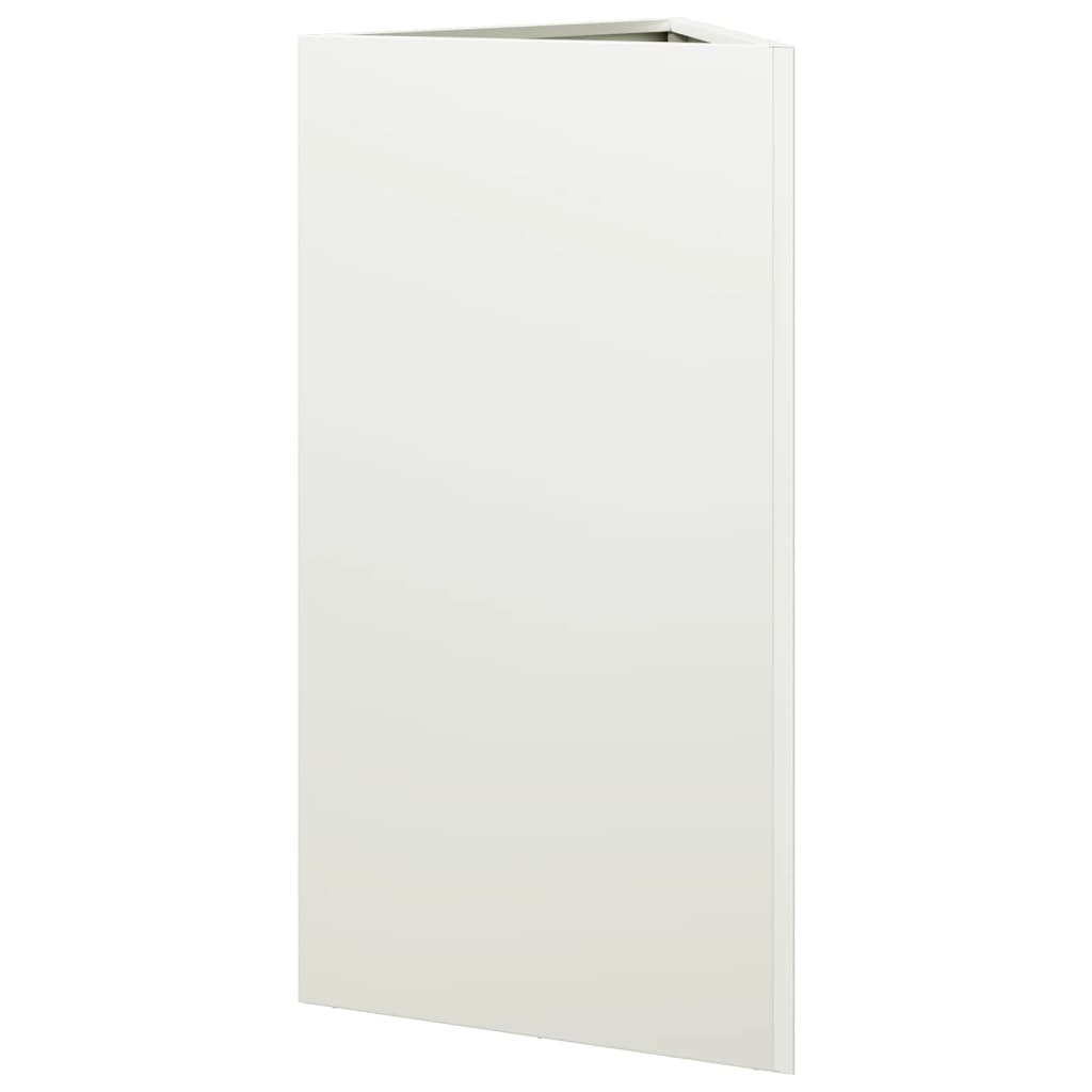 Garden Planters 2 pcs White Triangular 40x34.5x75 cm Steel