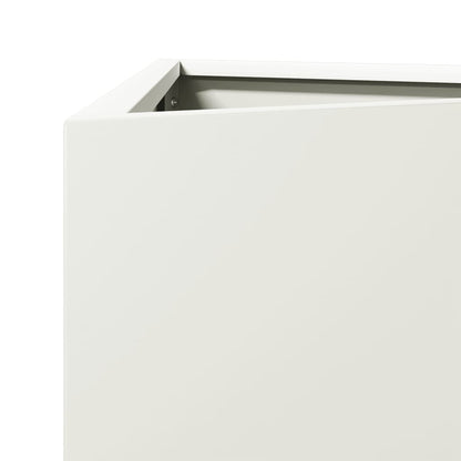 Garden Planters 2 pcs White Triangular 40x34.5x75 cm Steel