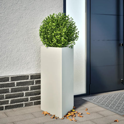 Garden Planters 2 pcs White Triangular 40x34.5x75 cm Steel