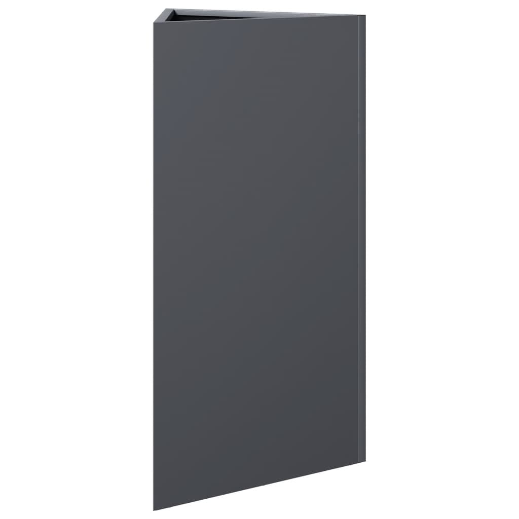 Garden Planters 2 pcs Anthracite Triangular 40x34.5x75 cm Steel