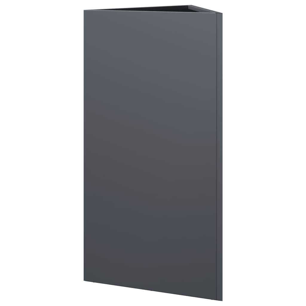 Garden Planters 2 pcs Anthracite Triangular 40x34.5x75 cm Steel
