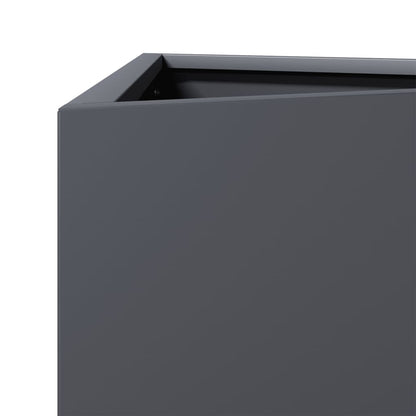 Garden Planters 2 pcs Anthracite Triangular 40x34.5x75 cm Steel