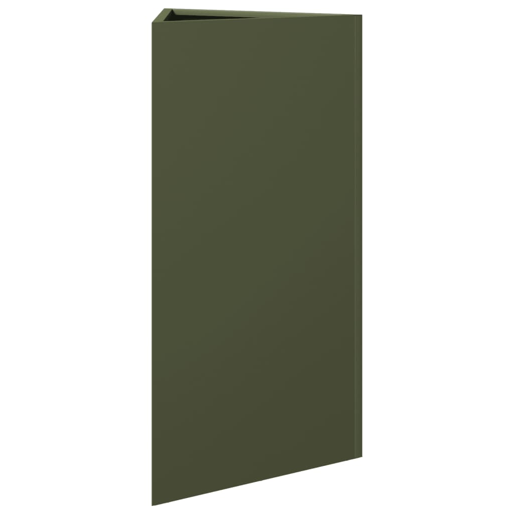 Garden Planter Olive Green Triangular 40x34.5x75 cm Steel