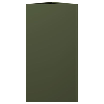 Garden Planter Olive Green Triangular 40x34.5x75 cm Steel