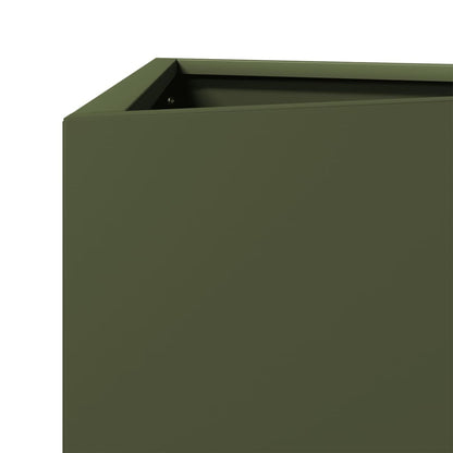 Garden Planter Olive Green Triangular 40x34.5x75 cm Steel