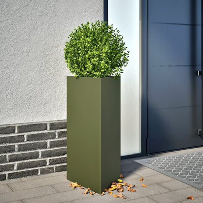 Garden Planter Olive Green Triangular 40x34.5x75 cm Steel
