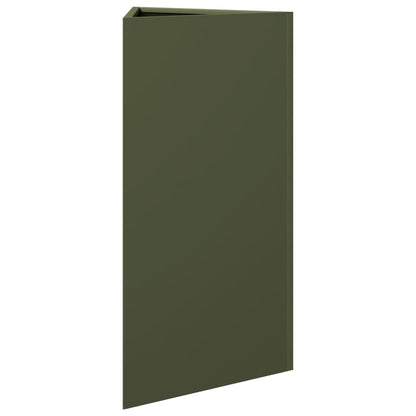 Garden Planters 2 pcs Olive Green Triangular 40x34.5x75 cm Steel