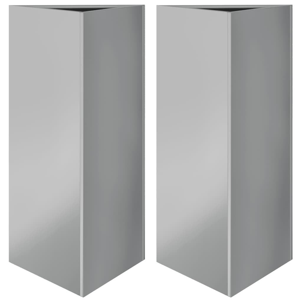 Garden Planters 2 pcs Triangular 40x34.5x75 cm Galvanized Steel