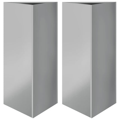 Garden Planters 2 pcs Triangular 40x34.5x75 cm Galvanized Steel