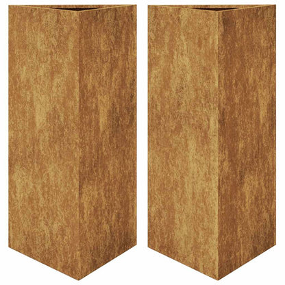 Garden Planters 2 pcs Triangular 40x34.5x75 cm Weathering Steel