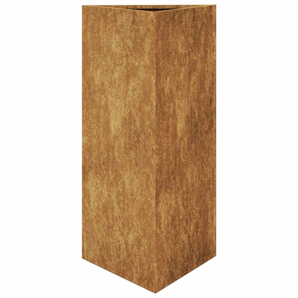 Garden Planters 2 pcs Triangular 40x34.5x75 cm Weathering Steel