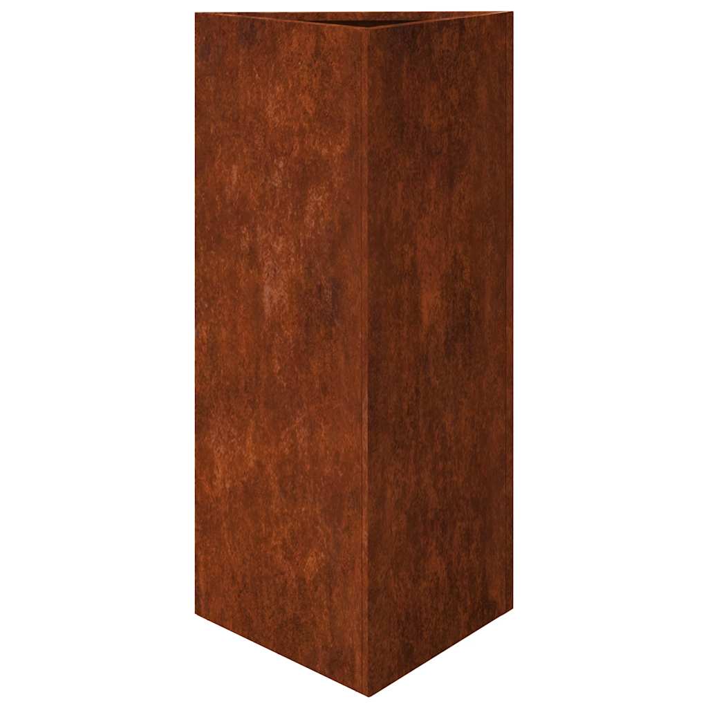 Garden Planters 2 pcs Triangular 40x34,5x75 cm Weathering Steel