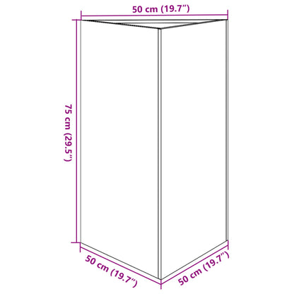 Garden Planter Triangular 50x43x75 cm Stainless Steel