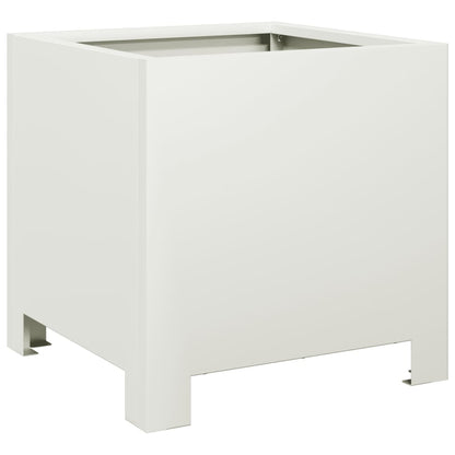 Garden Planters 2 pcs White 30x30x30 cm Steel