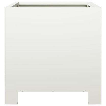 Garden Planters 2 pcs White 30x30x30 cm Steel
