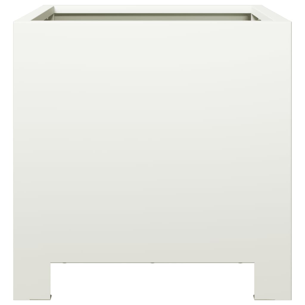 Garden Planters 2 pcs White 30x30x30 cm Steel