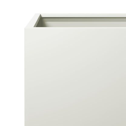 Garden Planters 2 pcs White 30x30x30 cm Steel