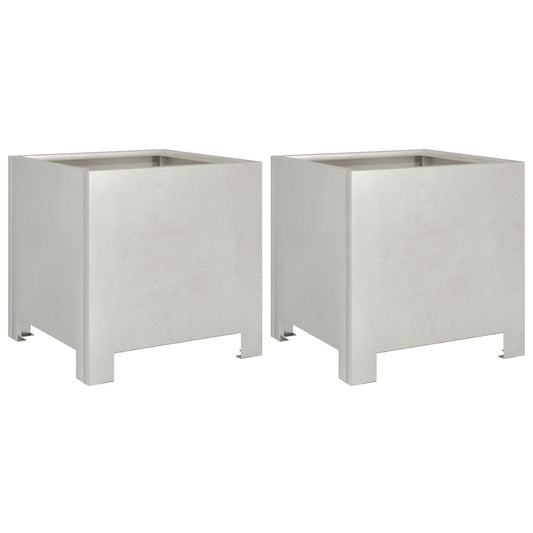 Garden Planters 2 pcs 30x30x30 cm Stainless Steel
