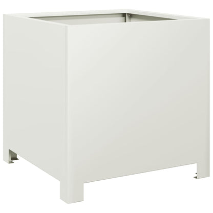 Garden Planters 2 pcs White 40x40x40 cm Steel