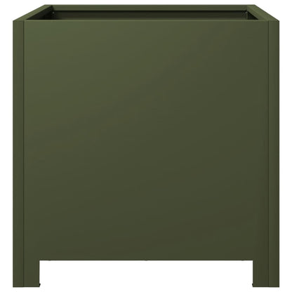 Garden Planter Olive Green 40x40x40 cm Steel