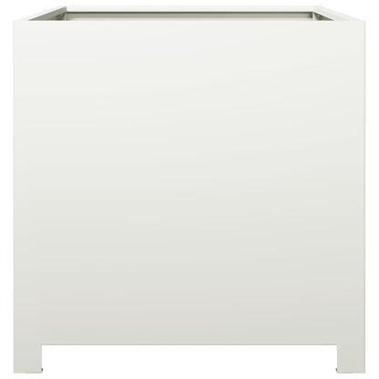 Garden Planter White 50x50x50 cm Steel