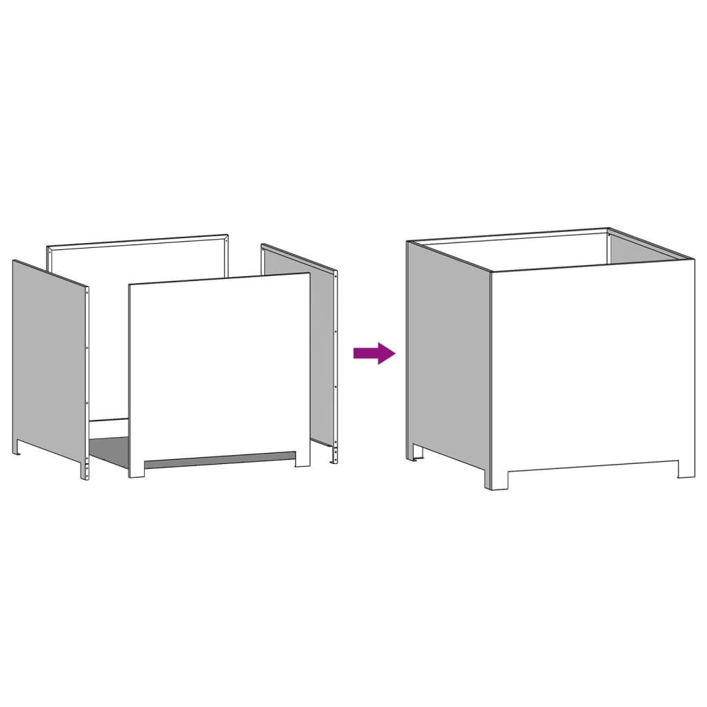 Garden Planter White 50x50x50 cm Steel