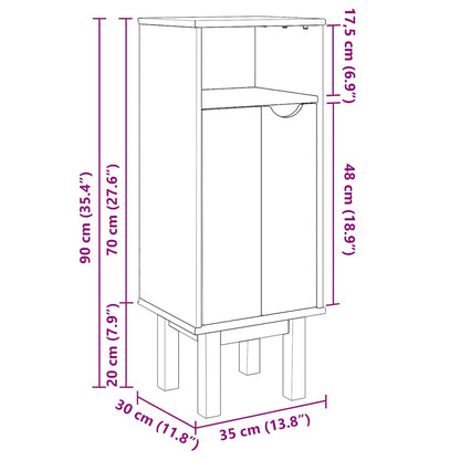 Bathroom Cabinet OTTA 35x30x90 cm Solid Wood Pine