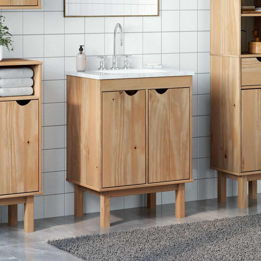 Bathroom Sink Cabinet OTTA 59x40x80 cm Solid Wood Pine