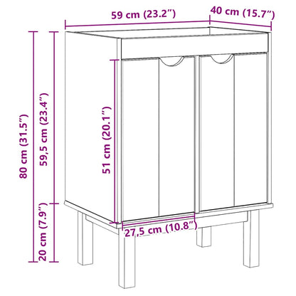 Bathroom Sink Cabinet OTTA 59x40x80 cm Solid Wood Pine