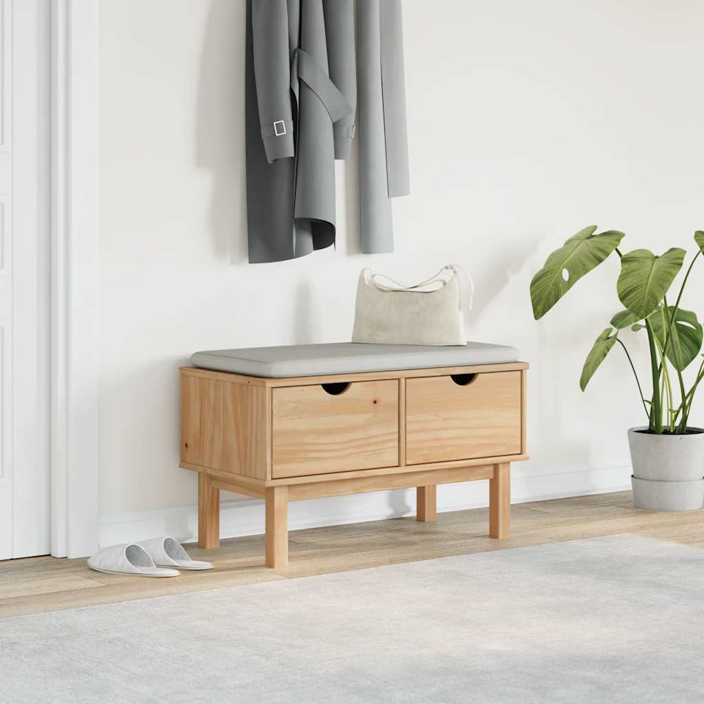 Hallway Bench OTTA 80x40x45 cm Solid Wood Pine