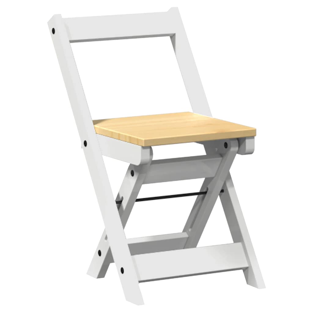Dining Chairs Foldable 4 pcs Corona White Solid Wood Pine