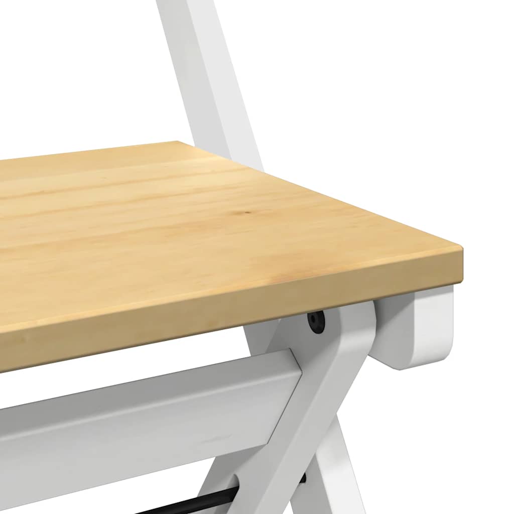 Dining Chairs Foldable 4 pcs Corona White Solid Wood Pine