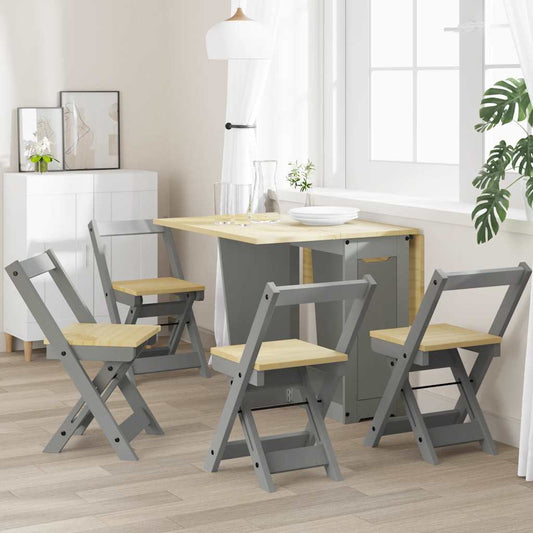 Folding Chairs 4 pcs "Corona" Grey Solid Wood Pine
