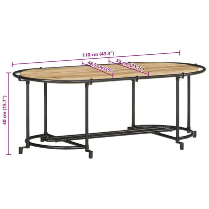 Coffee Table 110x55x40 cm Solid Wood Rough Mango