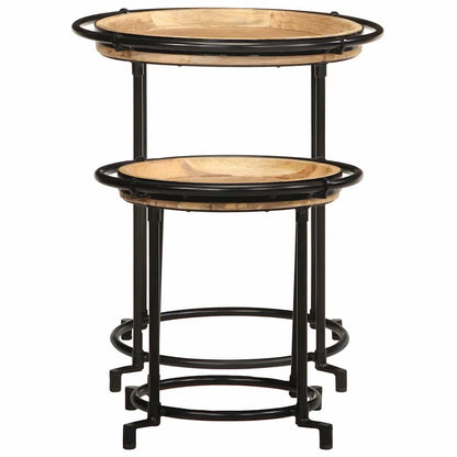 2 Piece Side Table Set Solid Wood Mango