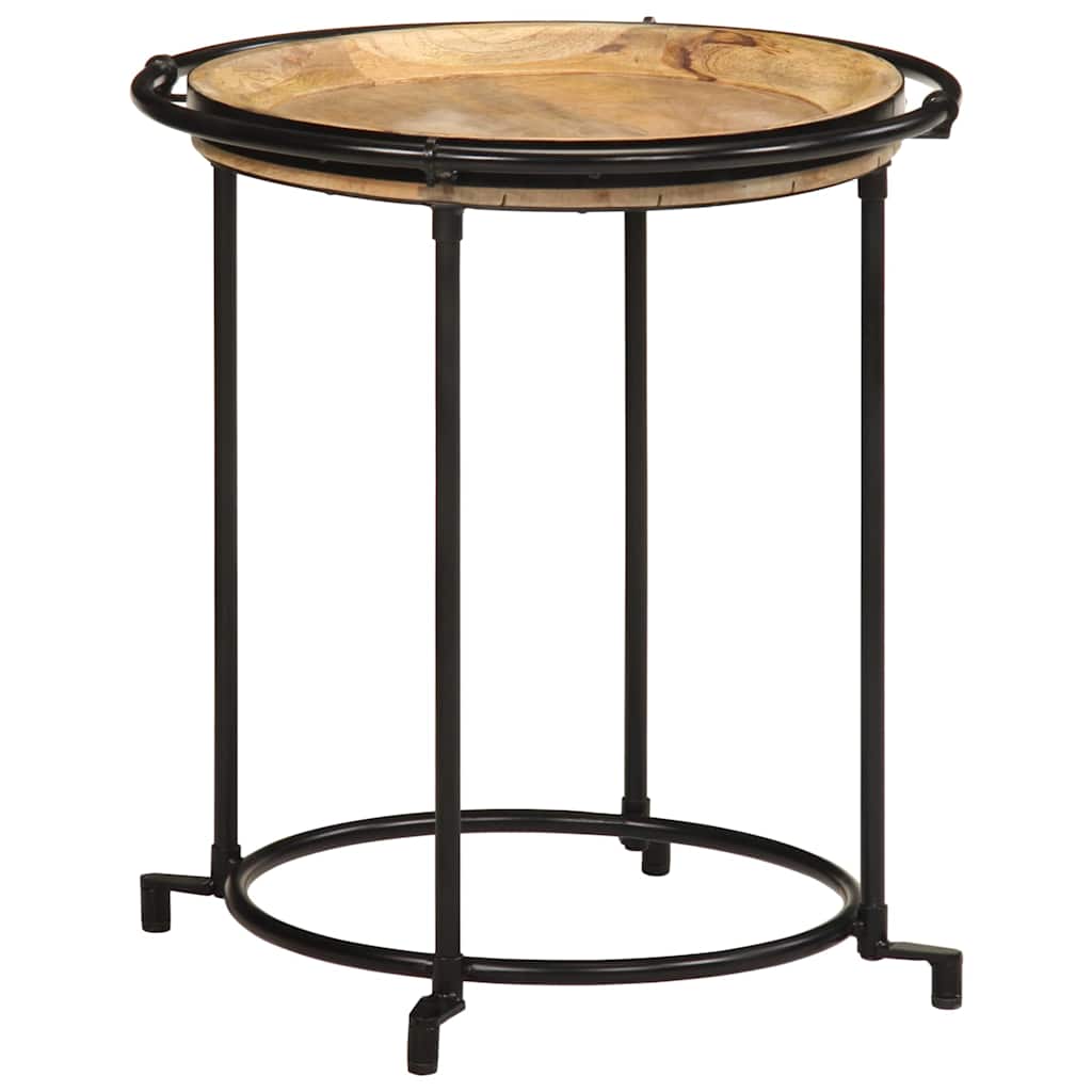 2 Piece Side Table Set Solid Wood Mango